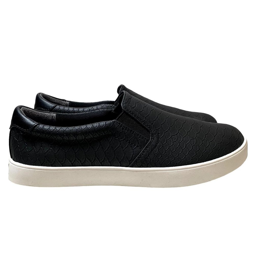 Dr Scholls Madison Sneaker Womens Size 9.5 M Black Python Comfort Slip On Shoes